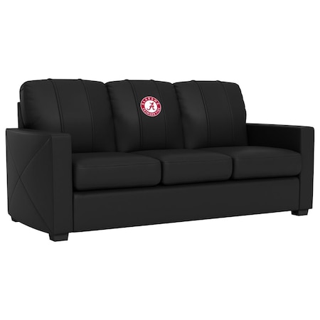 Dreamseat Silver Sofa with Alabama Crimson Tide Logo